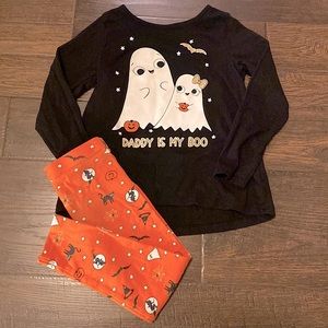 Toddlers girls Halloween outfit 4T 2-piece Daddy is my BOO